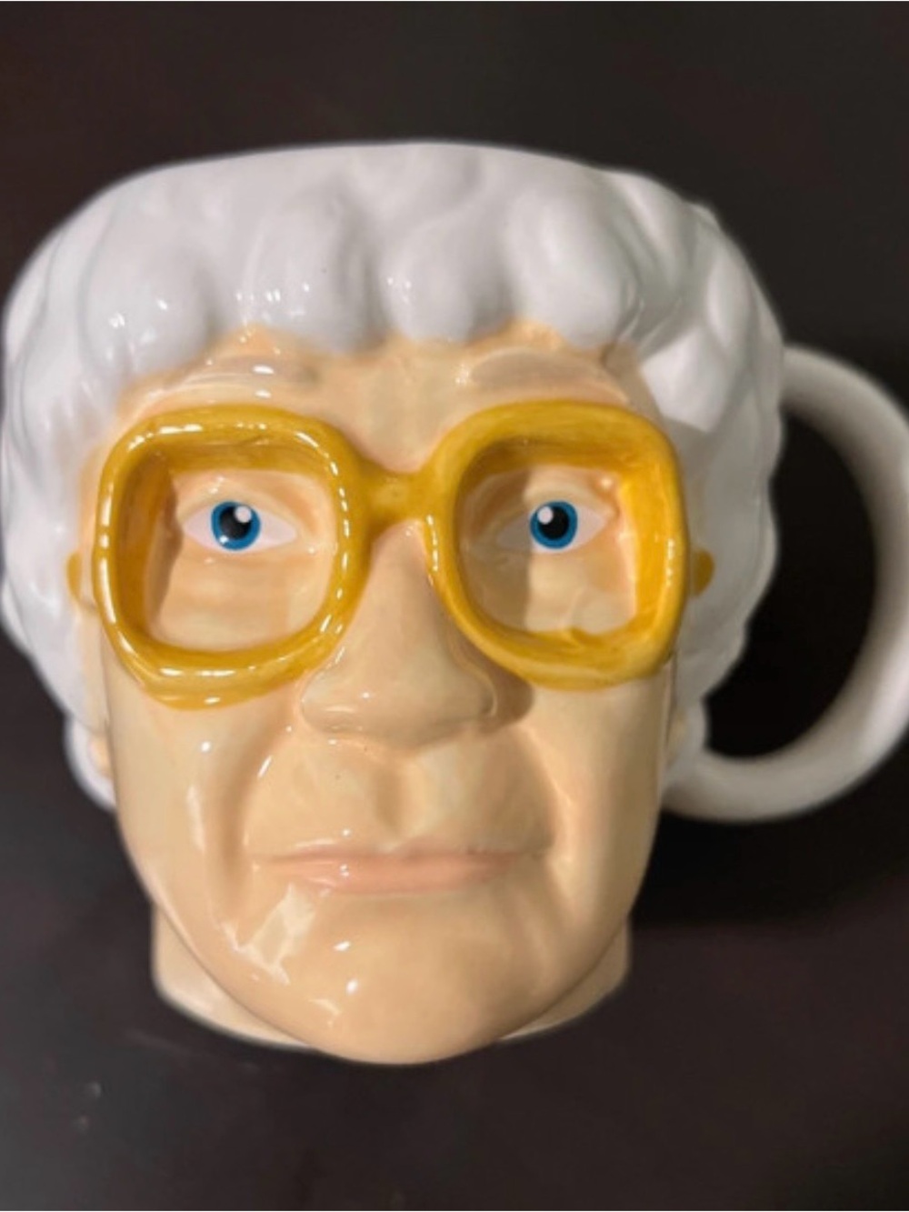 Golden girls Sophia Face Mug with Yellow Glasses - White Hair - Picture 2 of 4